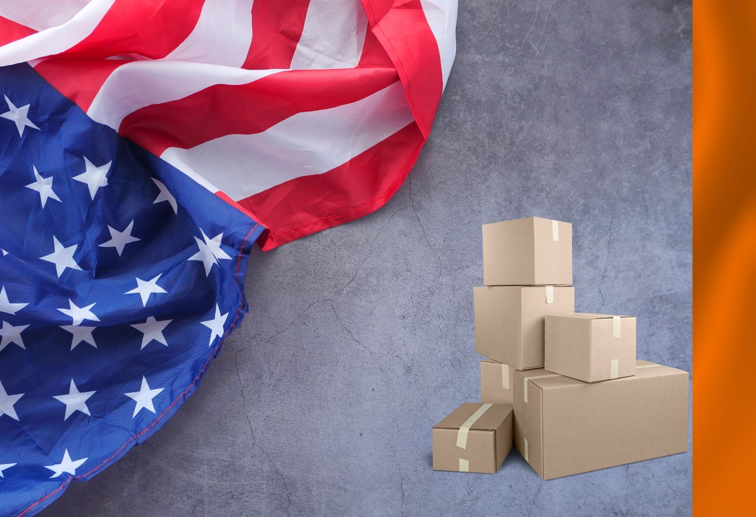 Collection Agency US-Ireland Trade: Us Flag and Ireland flag on top of some boxes.